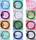 12pcs 8mm Gemstone Beaded Bracelets for Women Crystal Bracelets Round Beads
