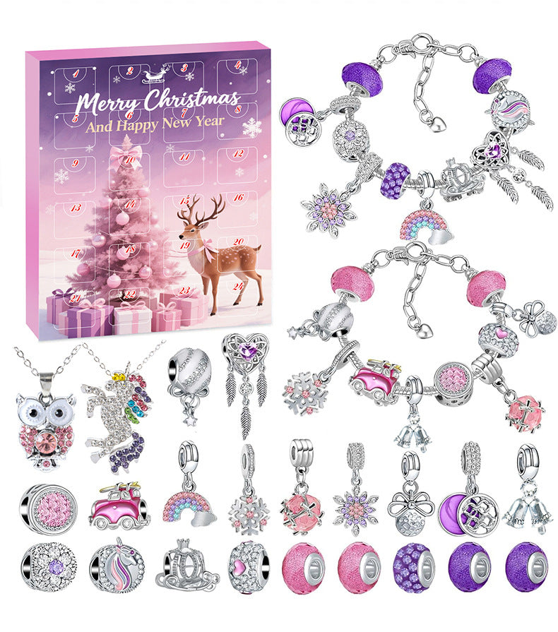 blind box 1 set for Christmas Gift Countdown Calendar Advent Jewelry Blind Box Earrings Necklace Bracelet Gift Box