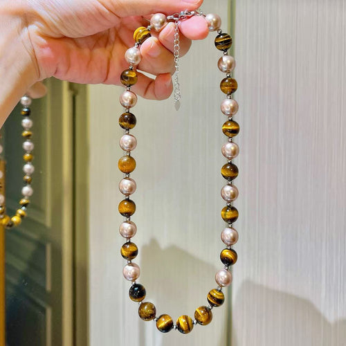 002/ 1pc Brown Beaded Necklace for Women Chunky Acrylic  Big Beaded Necklaces  Statement Bead  for Women Trendy