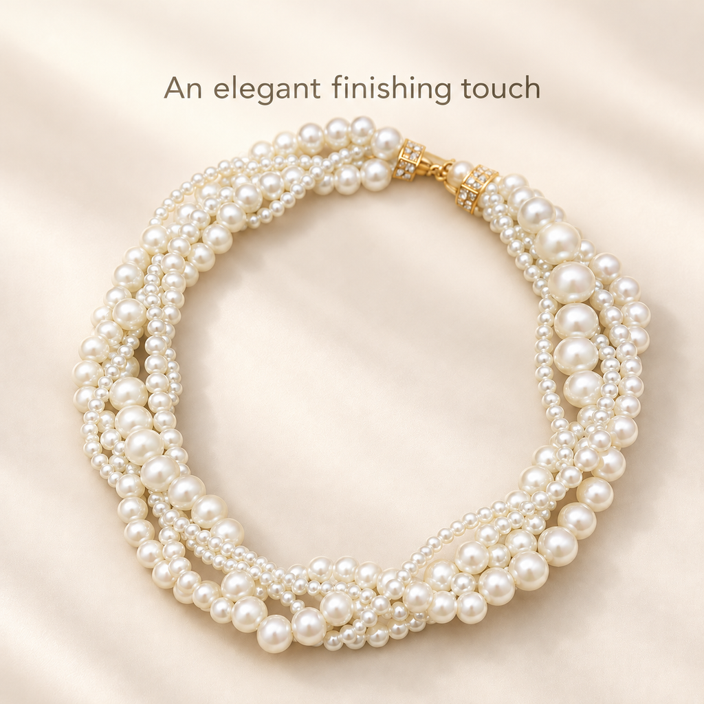 001Beaded Statement Necklaces for Women Layered Chunky Bead Necklace Fashion Costume Jewelry Gifts for Mom