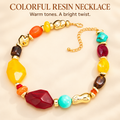 003 Chunky Beaded Necklace for Women, Colorful Trendy Statement Jewelry Gift