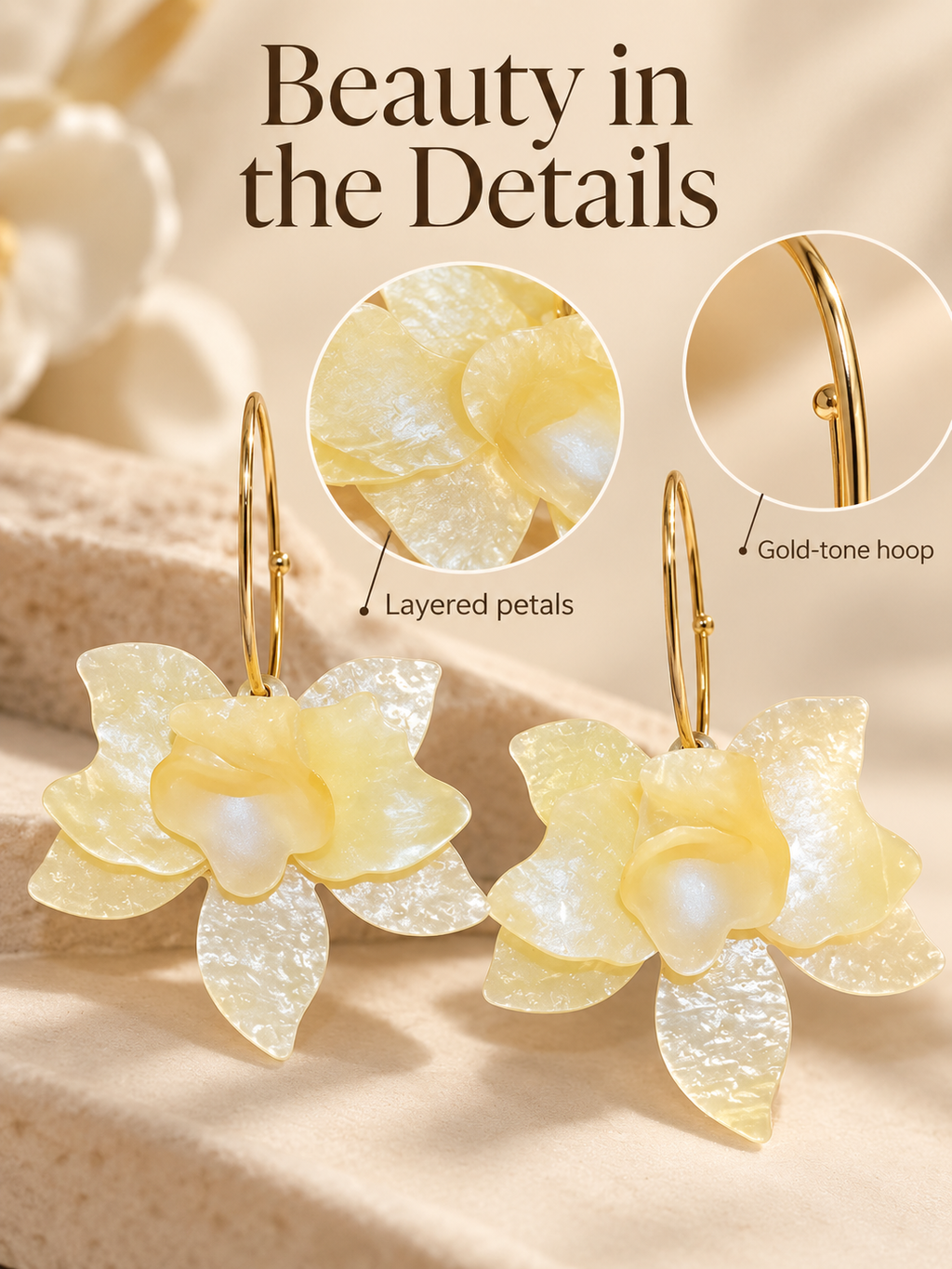 009 entle beauty of flowers acrylic earrings