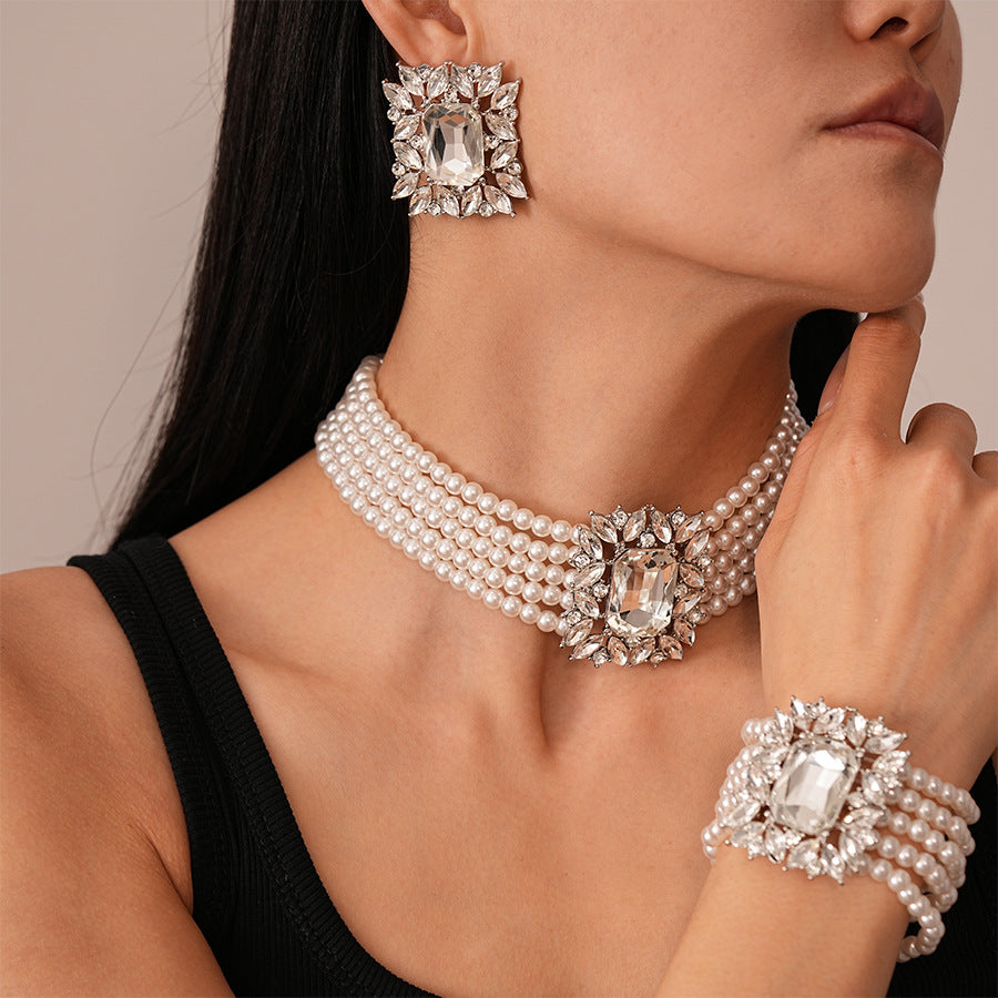 007 glass pearl Bead Necklace Women's Beads Fashion Necklace pearl white color gift