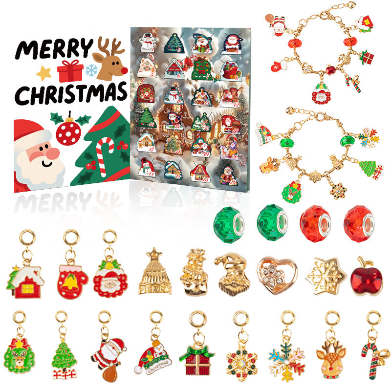blind box 1 set for Christmas Gift Countdown Calendar Advent Jewelry Blind Box Earrings Necklace Bracelet Gift Box