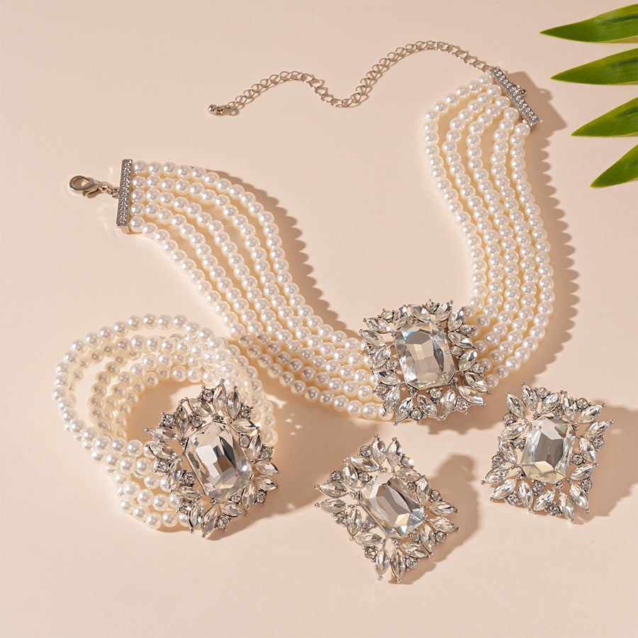 007 glass pearl Bead Necklace Women's Beads Fashion Necklace pearl white color gift